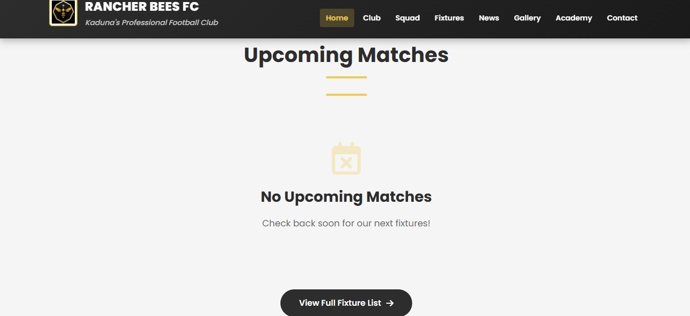 Mockup for Ranchers Bees FC Professional Club Platform