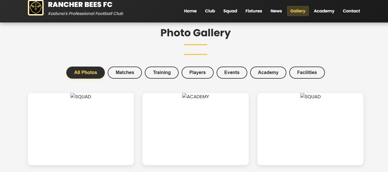 Mockup for Ranchers Bees FC Professional Club Platform