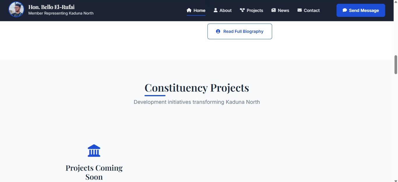 Mockup for Hon. Bello El-Rufai Constituency Management System