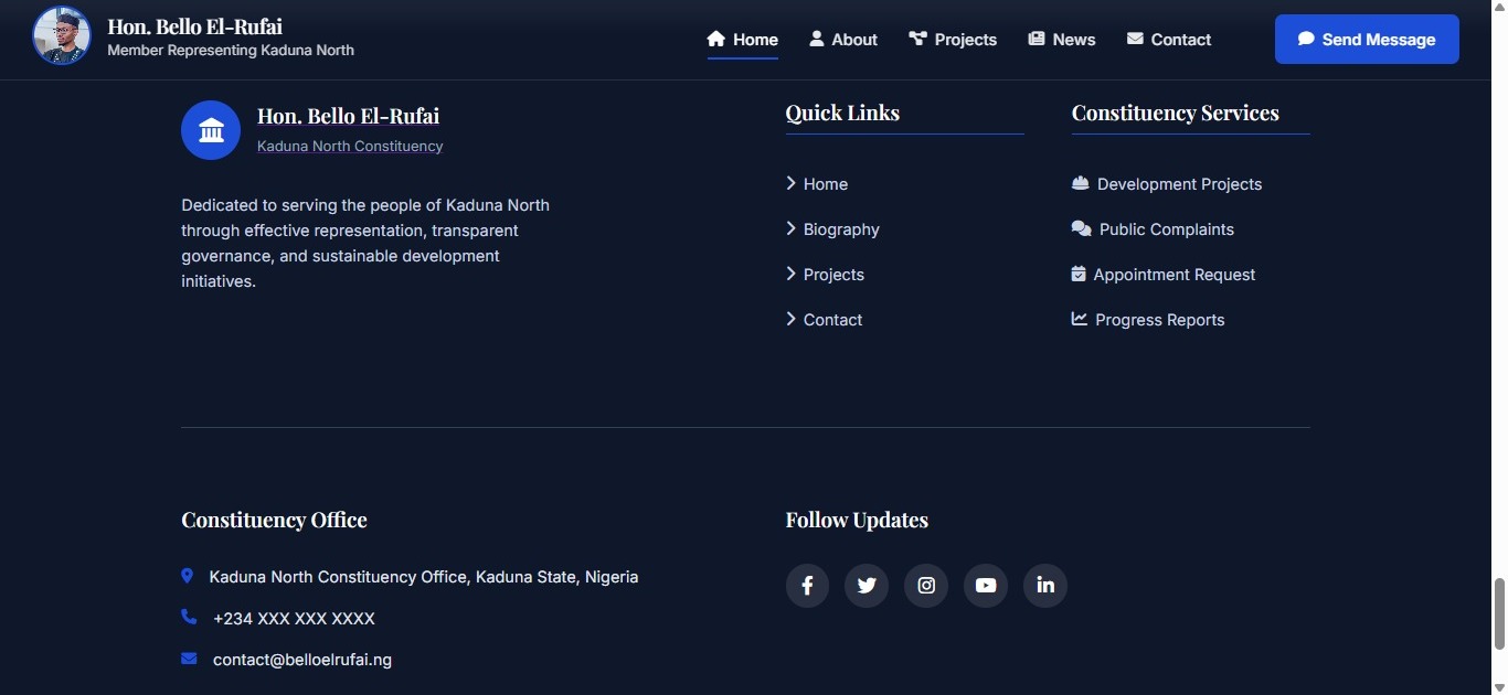 Mockup for Hon. Bello El-Rufai Constituency Management System