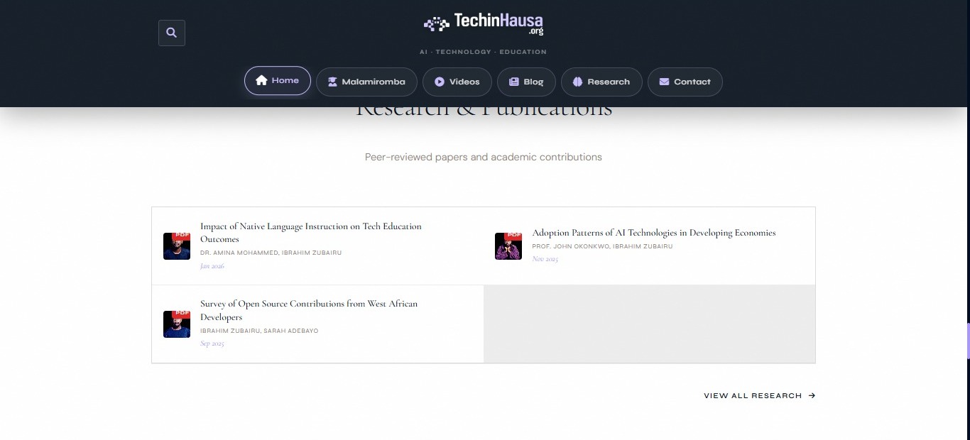 Mockup for TechInHausa (EdTech) Platform