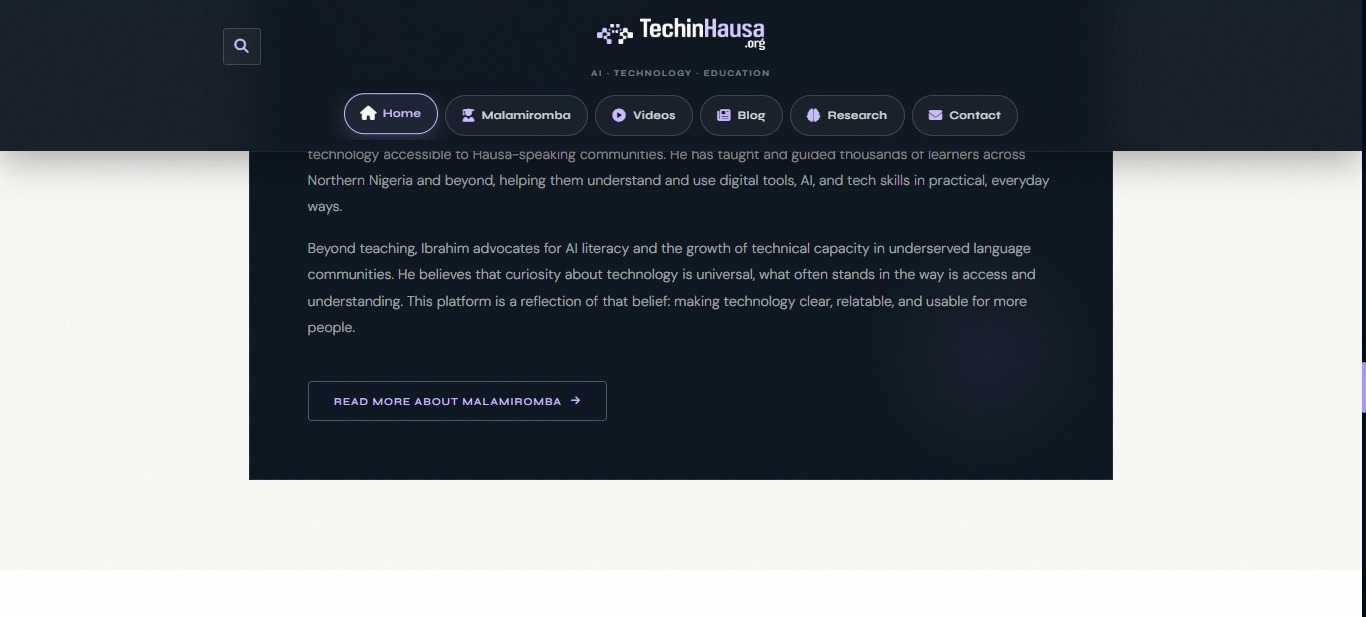 Mockup for TechInHausa (EdTech) Platform