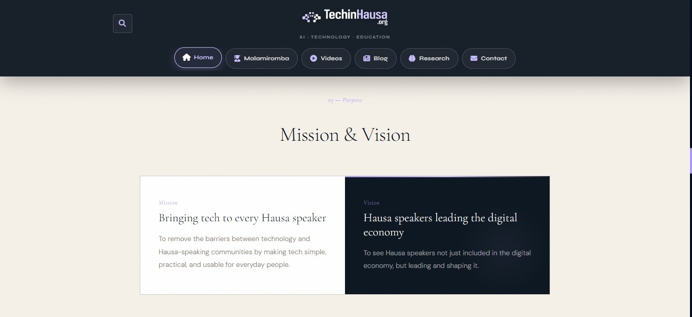 Mockup for TechInHausa (EdTech) Platform