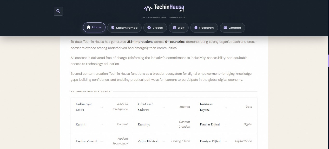 Mockup for TechInHausa (EdTech) Platform