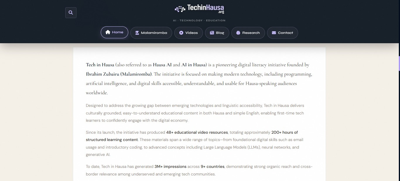Mockup for TechInHausa (EdTech) Platform
