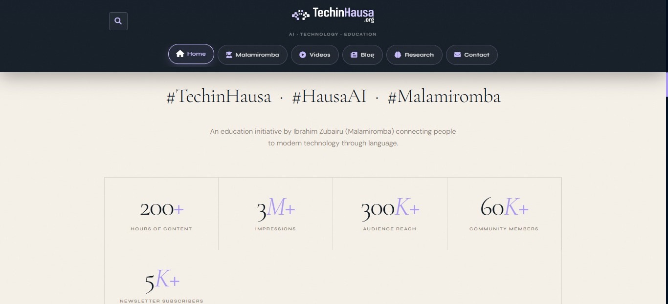 Mockup for TechInHausa (EdTech) Platform