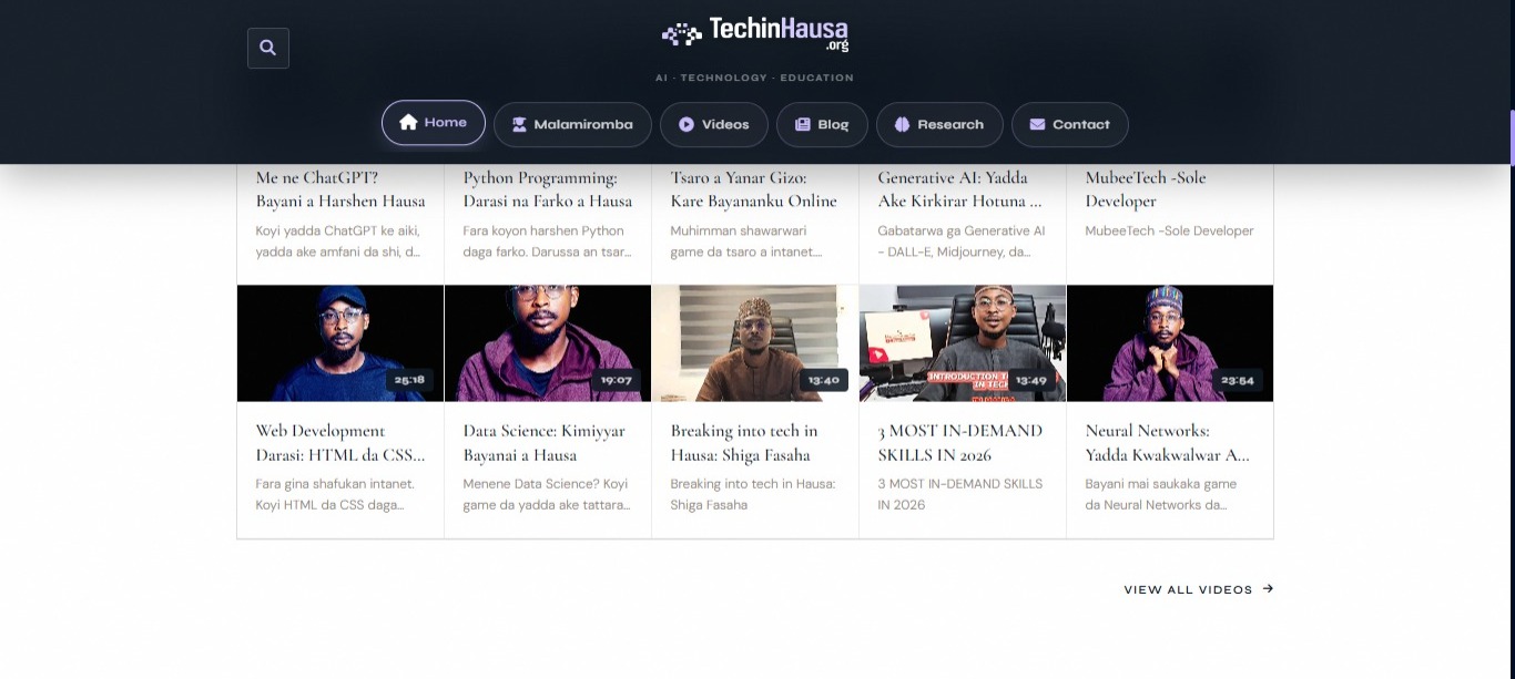 Mockup for TechInHausa (EdTech) Platform