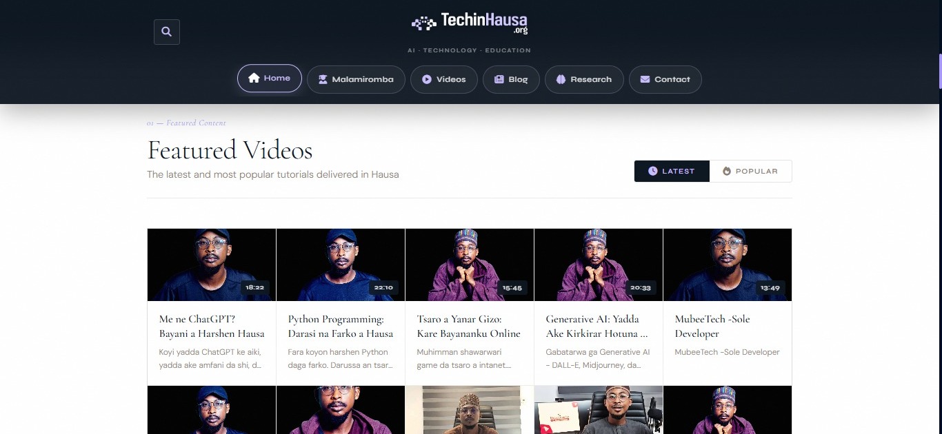 Mockup for TechInHausa (EdTech) Platform