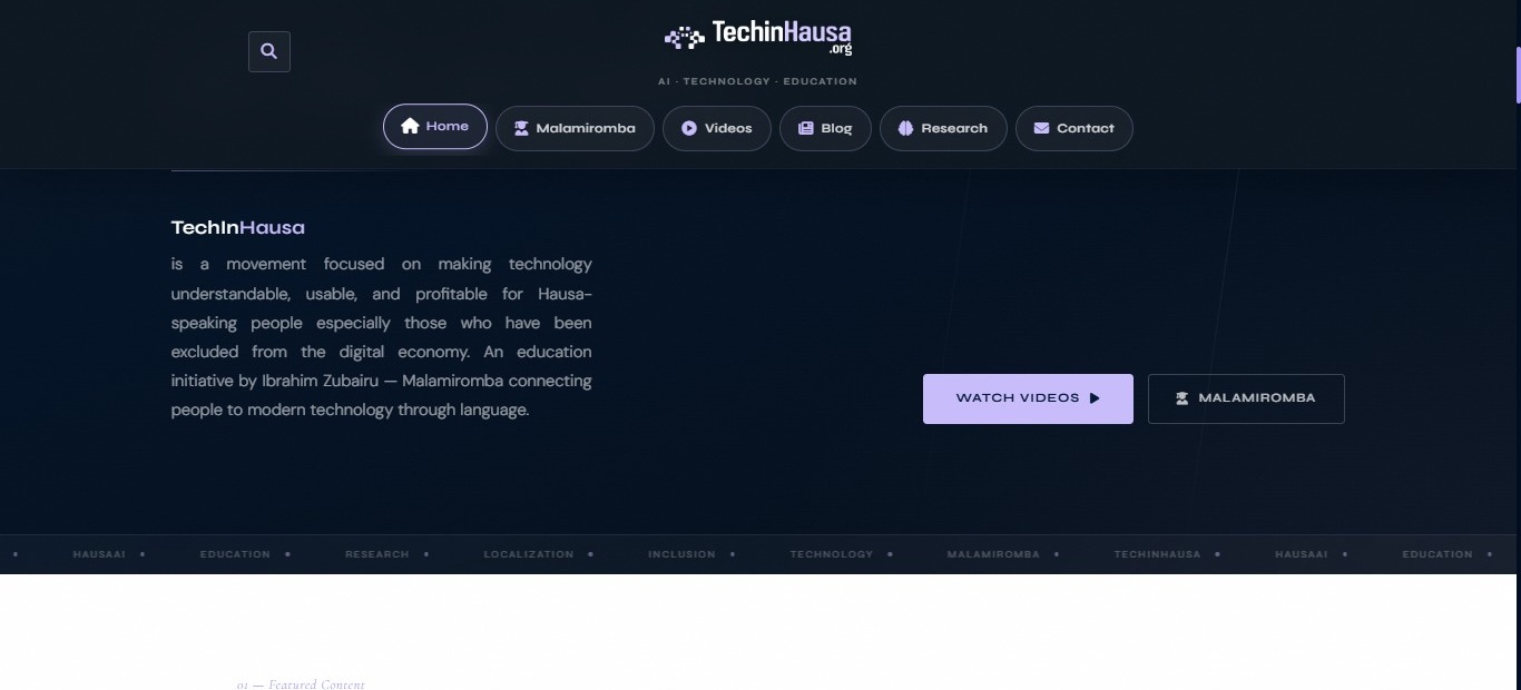Mockup for TechInHausa (EdTech) Platform